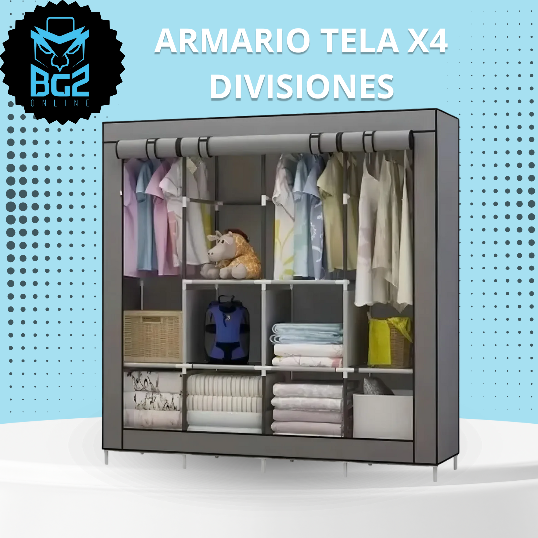 CLOSET ARMARIO TELA X4 DIVISIONES